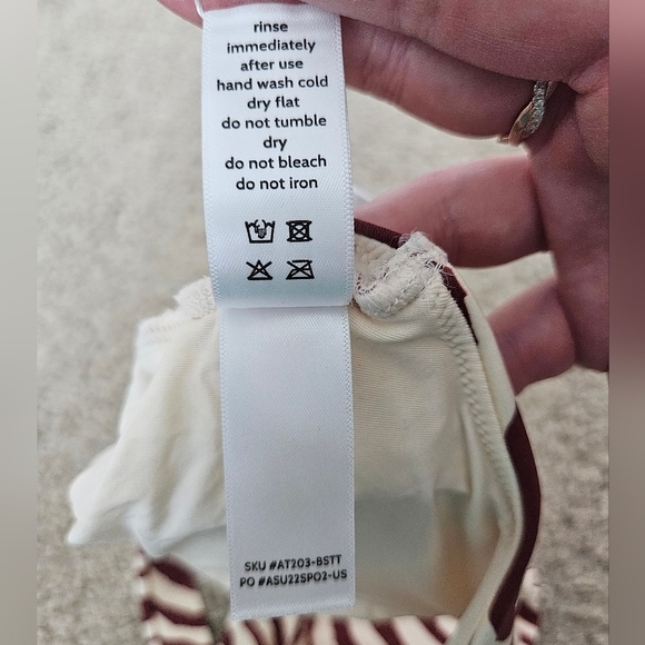 NWT Andie Swim The Portofino Bikini Top in Striped Truffle Animal Print M - Picture 8 of 11